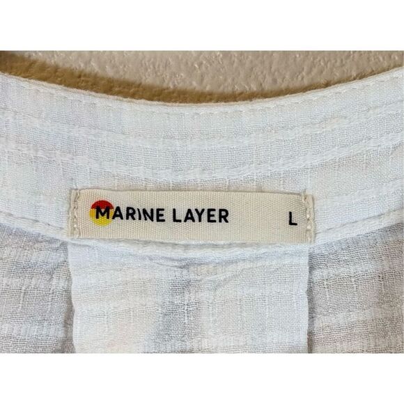 Marine Layer Sheer Lightweight Bali White Shadow Stripe Tunic Women's Large - Picture 7 of 12